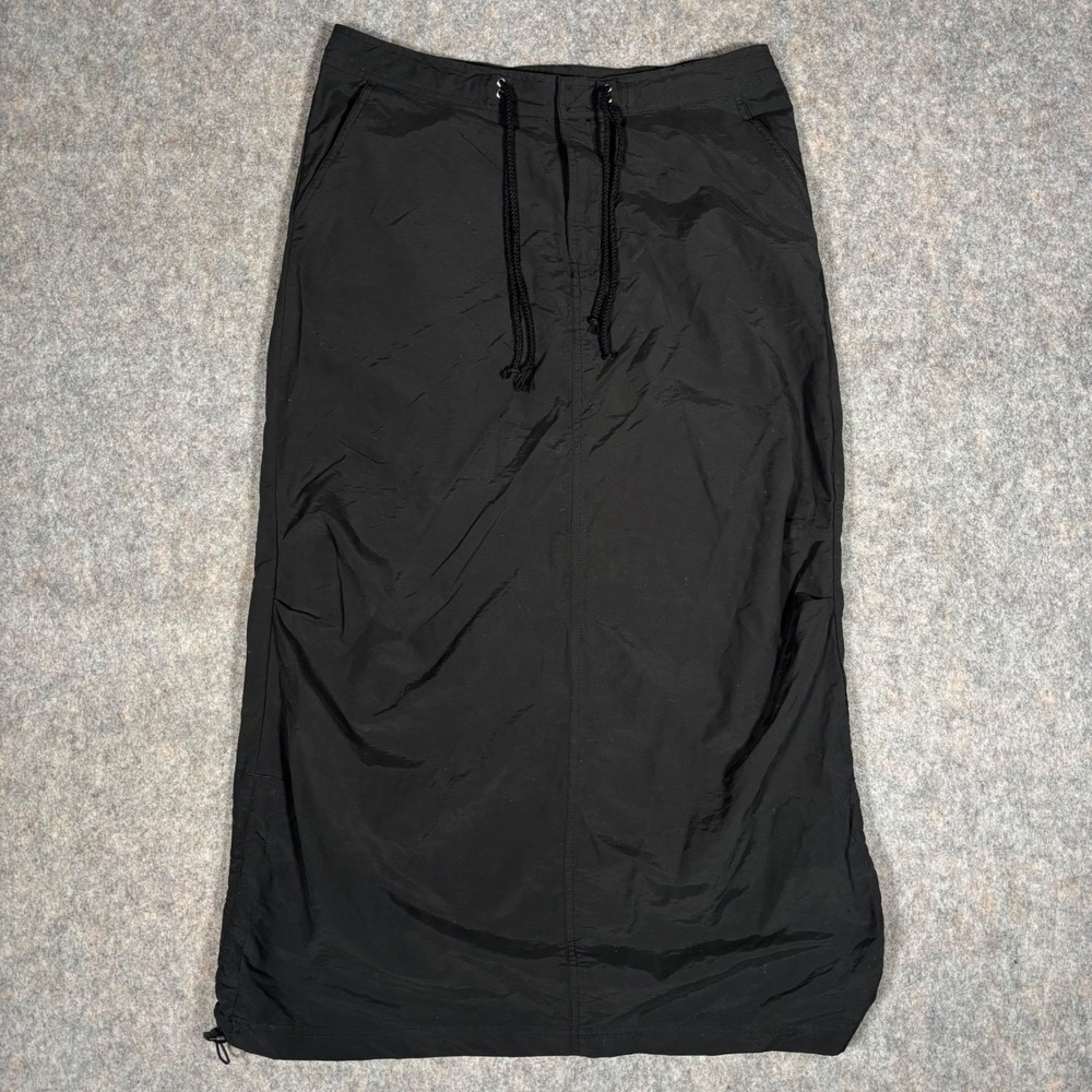 Zana-Di Parachute Cargo Maxi Skirt Womens L NO TAG Black Gorpcore Tech VTG Y2K